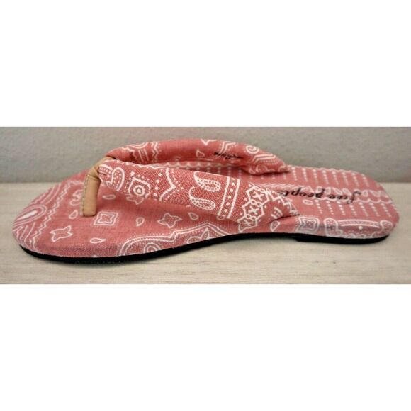 Free People Women's Sz 41 US 10-11 Pink & White Es Verdra Cotton Thong Sandals - Picture 5 of 16